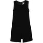 Black Chanel sleeveless wool mini dress featuring a sleek, fitted design with a high neckline and classic Chanel detailing.