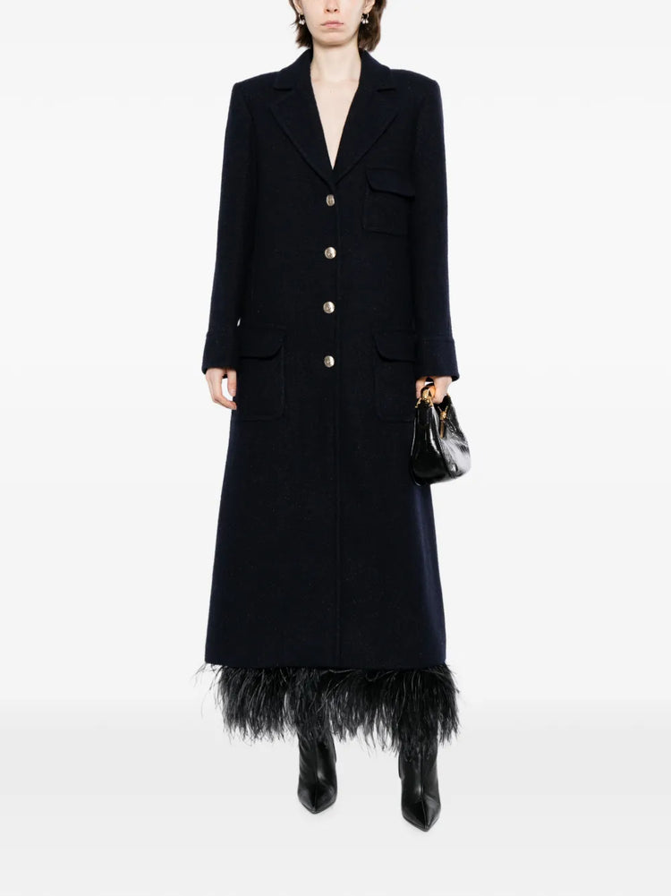 Navy Wool Coat - view 2 Chanel
