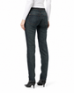 Chanel dark blue stonewashed skinny jeans with high-rise waist, slim straight silhouette, five-pocket construction and contrast brown stitching.