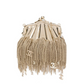Chanel gold chain tassel shell coin purse clutch with elegant design and compact size for stylish carrying.