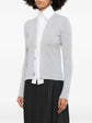 Elegant grey cashmere shirt with a detachable collar from Chanel, featuring a classic tops design and luxurious fabric.