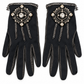 Chanel grey embellished gloves with gunmetal chain embroidery