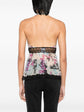 Chanel 2007 Graffiti Line silk halter neck top in ivory with multicolour graffiti print, stylish and luxurious women&