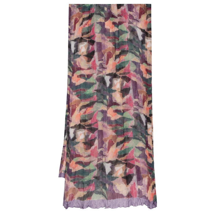 Multicolour pleated silk Chanel scarf featuring elegant design and vibrant colors, perfect for adding style to any outfit.