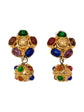 Chanel multicolour rhinestone earrings with sparkling gemstone accents and gold-tone metal setting.