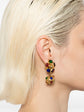 Chanel multicolour rhinestones earrings featuring vibrant, sparkling stones and elegant design for stylish accessory wear.