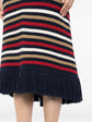 Chanel 2014 multicolour striped knit midi skirt with fringe detail, stylish and casual women&
