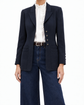 Navy layered pockets blazer by Chanel featuring tailored fit and stylish design, perfect for sophisticated fashion.