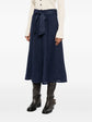 Pre-owned Chanel navy wide-leg culottes, stylish trousers with a relaxed fit, showcased on a plain background.