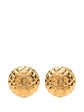 Chanel quilted gold clip-on earrings with a stylish, textured design and elegant finish.