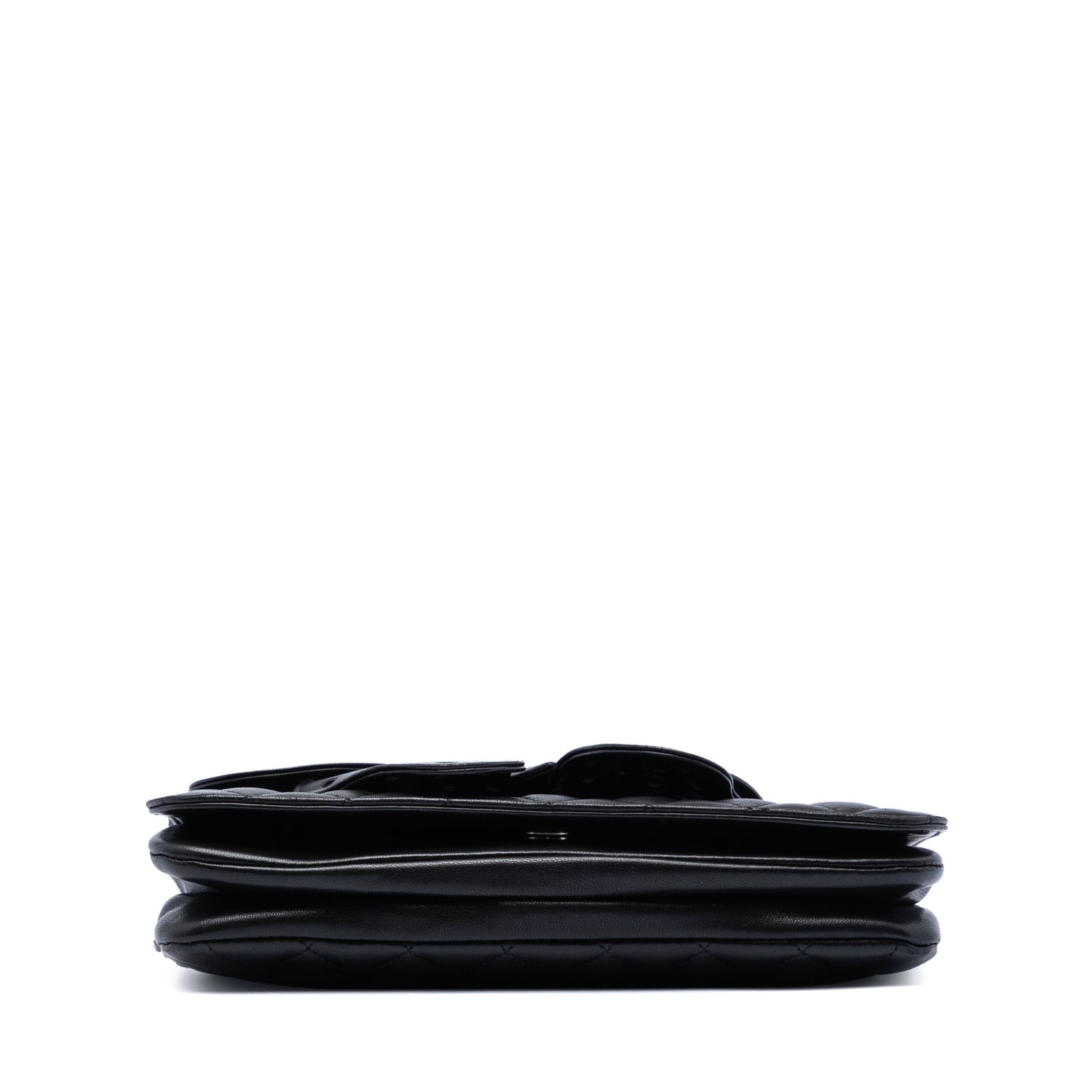 Chanel quilted lambskin butterfly clutch with chain strap, featuring a textured quilted pattern and elegant design.