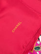 Red silk Chanel CC Jewel Print scarf featuring a luxurious square design with iconic branding and intricate jewel pattern.