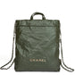 22 Quilted Leather Backpack Khaki