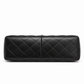 Chanel Classic Quilted Jumbo Double Flap So Black Lambskin Shoulder Bag with crumpled texture and silver hardware.