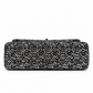 Silver tweed sequins Chanel shoulder bag with double flap design, featuring elegant craftsmanship and classic style.