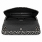 Silver tweed sequins Chanel jumbo double flap shoulder bag with silver hardware and chain strap.