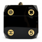 Chanel plexiglass casino dice clutch bag with a sleek, transparent design and gold-tone accents, stylish for evening wear.
