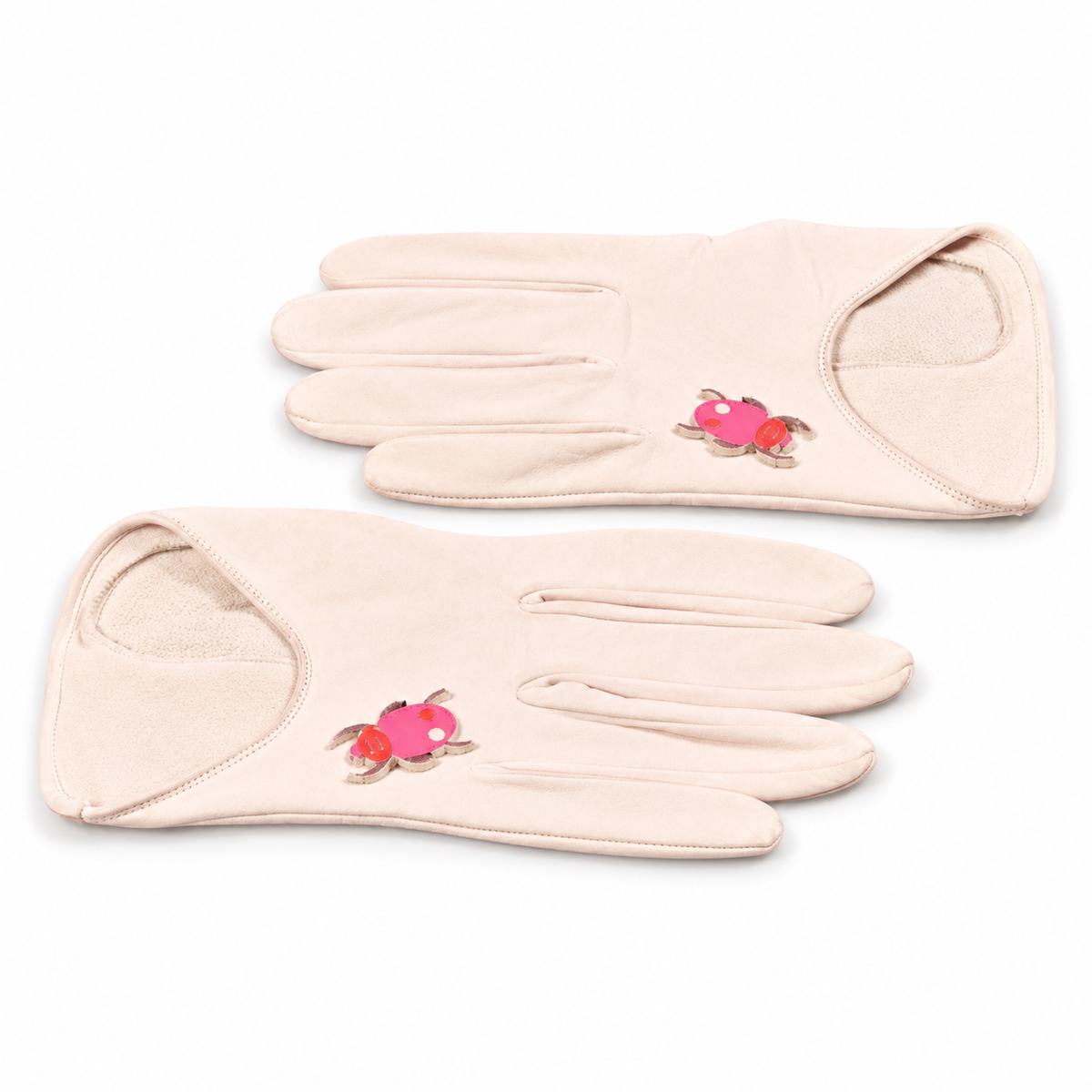 Chanel ladybug gloves, stylish knit gloves with ladybug details, designed for warmth and fashion in the Hats & Gloves category.