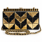 Egypt Gold and Black Framed Minaudière Clutch
