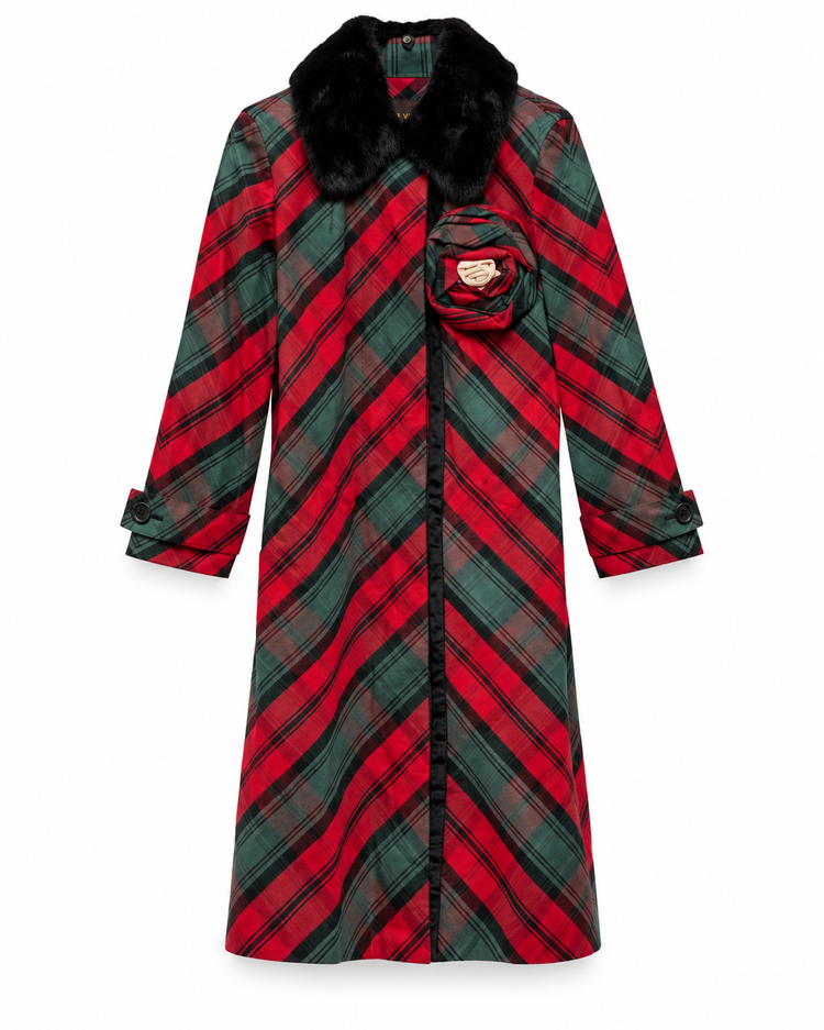 Louis Vuitton 2004 Marc Jacobs tartan trench coat in red