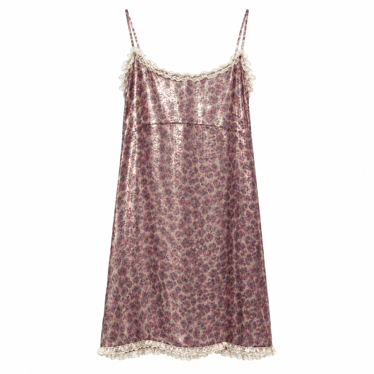 Miu Miu leopard print dress showing a stylish front view with bold cheetah pattern and elegant design.