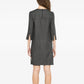 Chloé 2006 embellished leaf gray silk dress with intricate leaf embroidery and elegant draping, displayed on a mannequin.