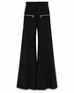 Chloé flared zip trousers featuring high waist, sleek fabric, and stylish design, shown on a model.