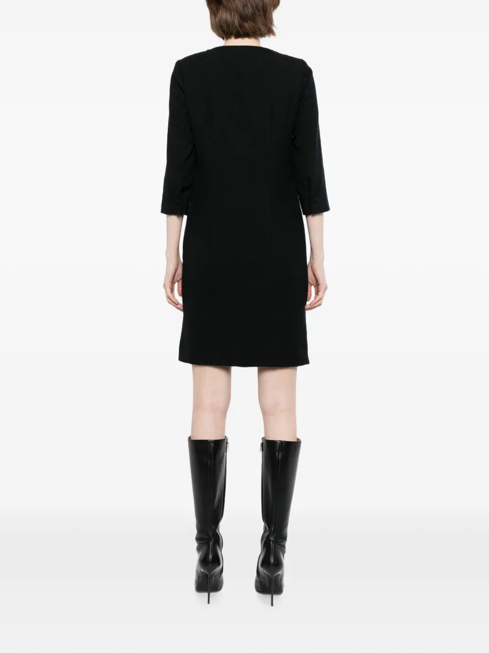 Pre-owned CHLOÉ tailored silk dress displayed on a hanger, showcasing elegant fabric and sophisticated design.