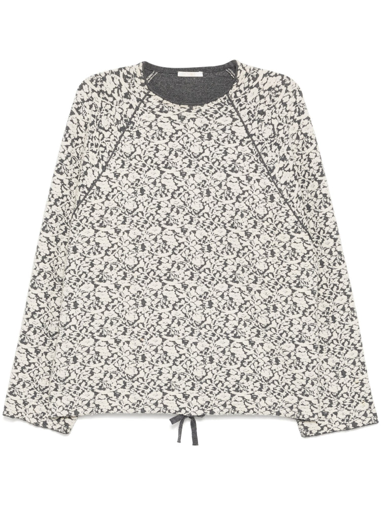 Chloé patterned jacquard wool jumper, cozy long-sleeve tops with intricate knit design, stylish winter knitwear.