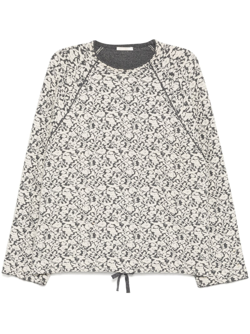 Chloé patterned jacquard wool jumper, cozy long-sleeve tops with intricate knit design, stylish winter knitwear.