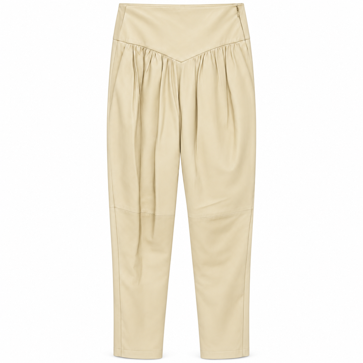 Chloé sage leather trousers featuring a slim fit design with a smooth leather finish and classic waistband.