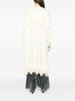 Cream Fringe Long Cardigan