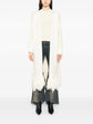 Cream Fringe Long Cardigan