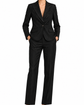 Dark wool pinstripe suit set by Dior featuring tailored blazer and matching trousers for a sophisticated professional look.