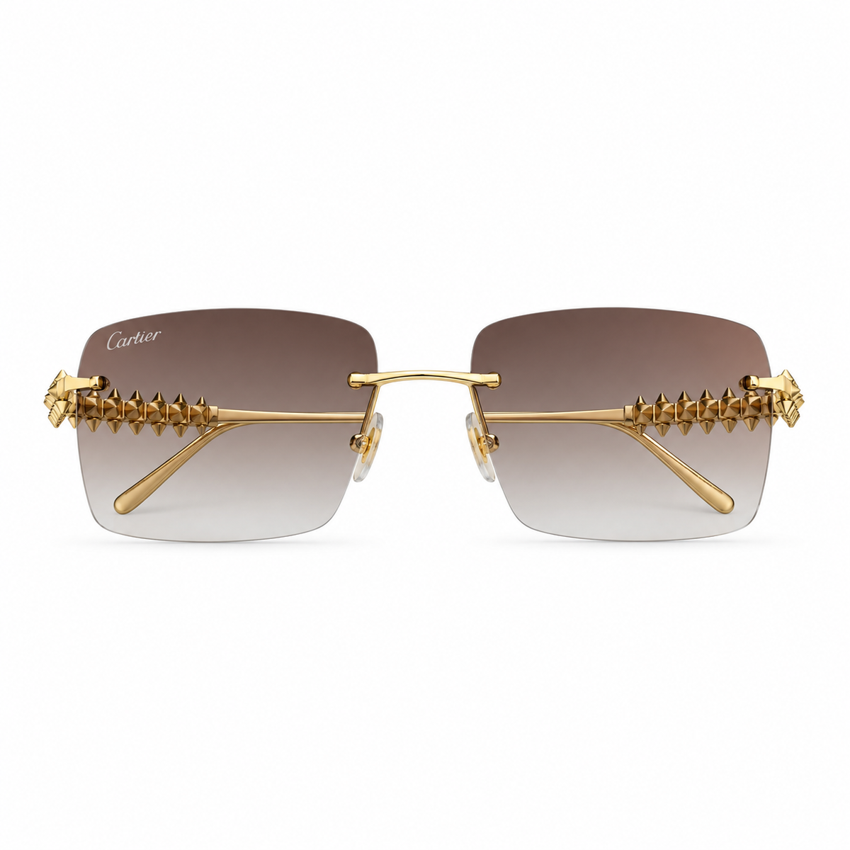 Cartier Clash De Cartier sunglasses with bold black frames and dark tinted lenses, stylish and luxurious eyewear for men and women.