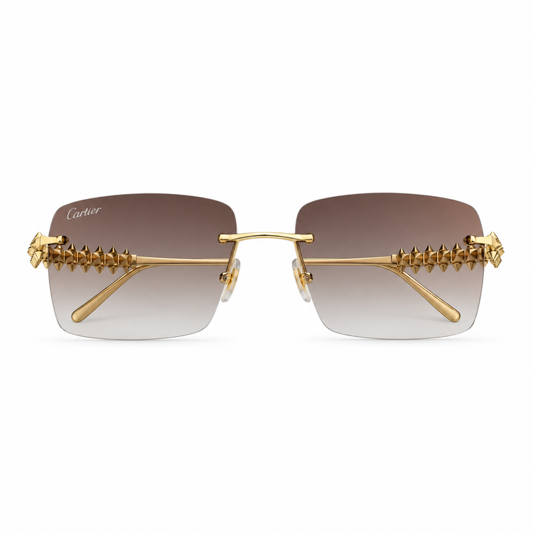 Cartier Clash De Cartier sunglasses with bold black frames and dark tinted lenses, stylish and luxurious eyewear for men and women.
