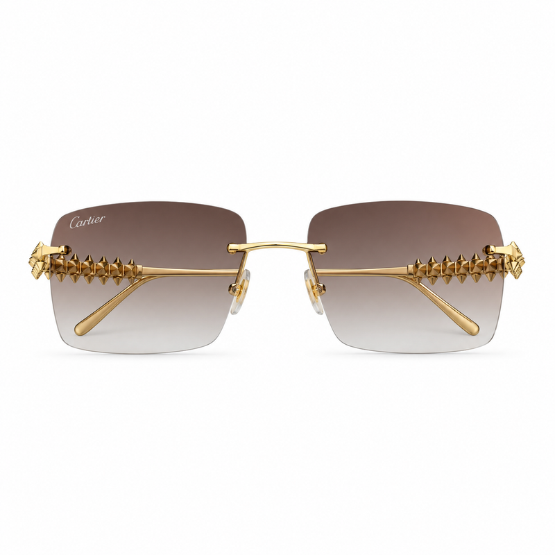 Cartier Clash De Cartier sunglasses with bold black frames and dark tinted lenses, stylish and luxurious eyewear for men and women.