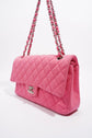 Pink Fabric Double Medium Flap Bag