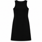 Black Dior wool sleeveless dress with a tailored, minimalist design showcasing elegant, clean lines and sophisticated style.