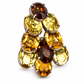 Dior crystal-embellished brooch with sparkling clear crystals on a silver-tone metal base, showcasing elegant jewelry design