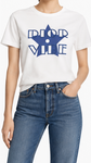Dior graphic print white T-shirt with bold design, casual tops, featuring the Dior logo and artistic graphic on the front.
