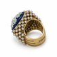 Dior ornate ring with pearls featuring intricate gold detailing and elegant design, perfect for sophisticated jewelry collection.