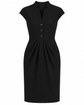 Dior tailored black wool draped dress displayed on a hanger, showcasing elegant fabric and sophisticated design details.