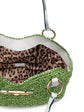 Green raffia shoulder bag by Dolce & Gabbana, featuring a textured crochet design and stylish shoulder strap.