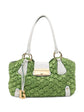 Green Raffia Shoulder Bag by Dolce & Gabbana, woven crochet design with shoulder strap, stylish accessory for casual or chic outfits.