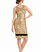 Gold sequined silk midi dress by Dolce & Gabbana featuring a fitted silhouette and elegant shimmer.