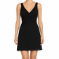Elegant Prada V-neck dress featuring a sleek silhouette and classic design, perfect for formal or stylish occasions.