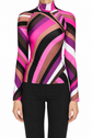 Emilio Pucci print stretch-jersey turtleneck top featuring a vibrant, colorful pattern and fitted design.