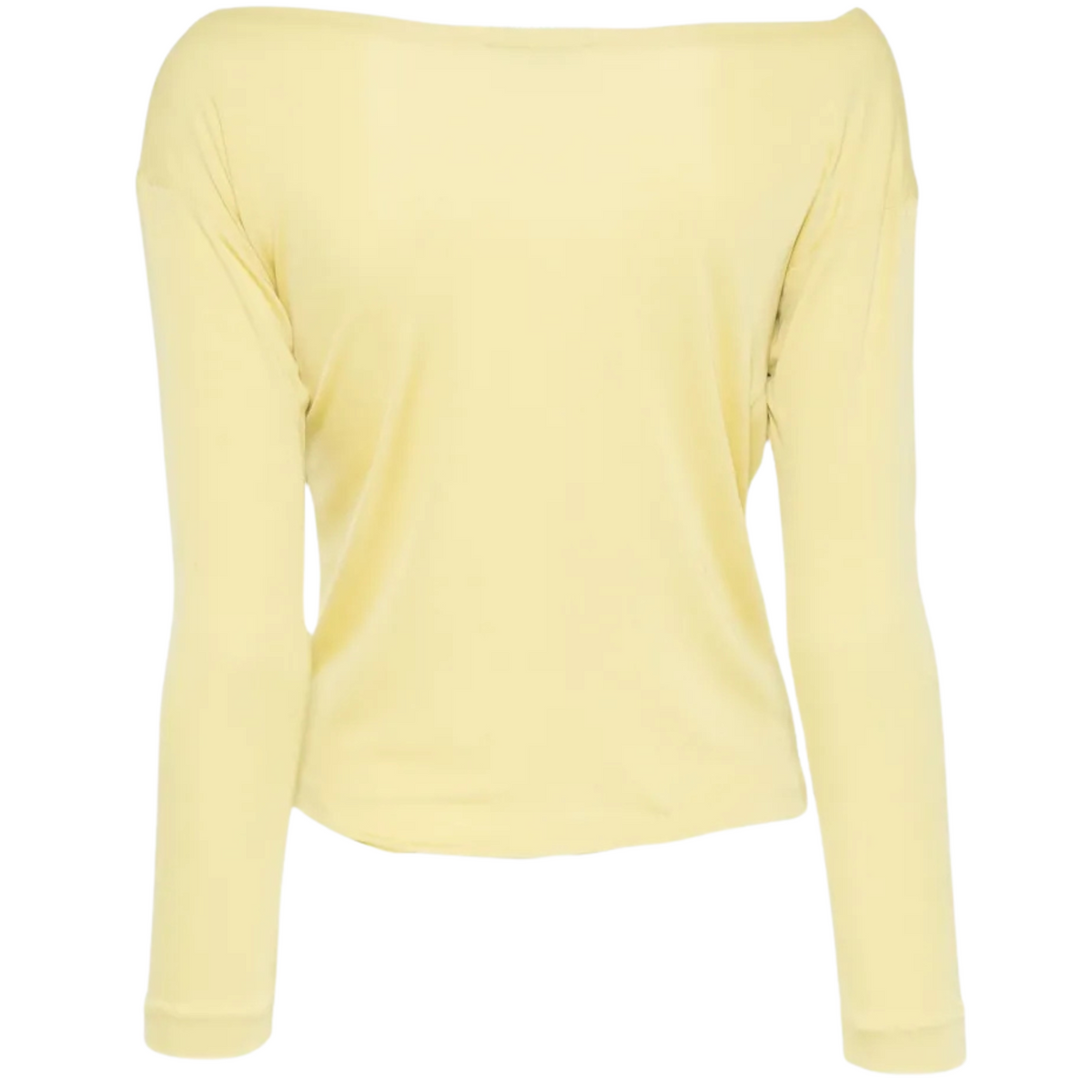 Yellow silk top from Emilio Pucci featuring a stylish, flowing design and elegant neckline, perfect for sophisticated casual wear.