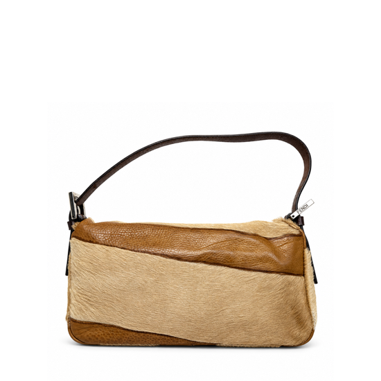 Fendi Calf Pony Hair Baguette Shoulder Bag with sleek design and elegant finish, featuring a classic Fendi style and textured pony hair.